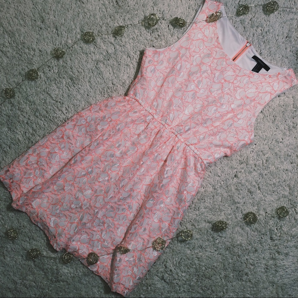 peach floral dress